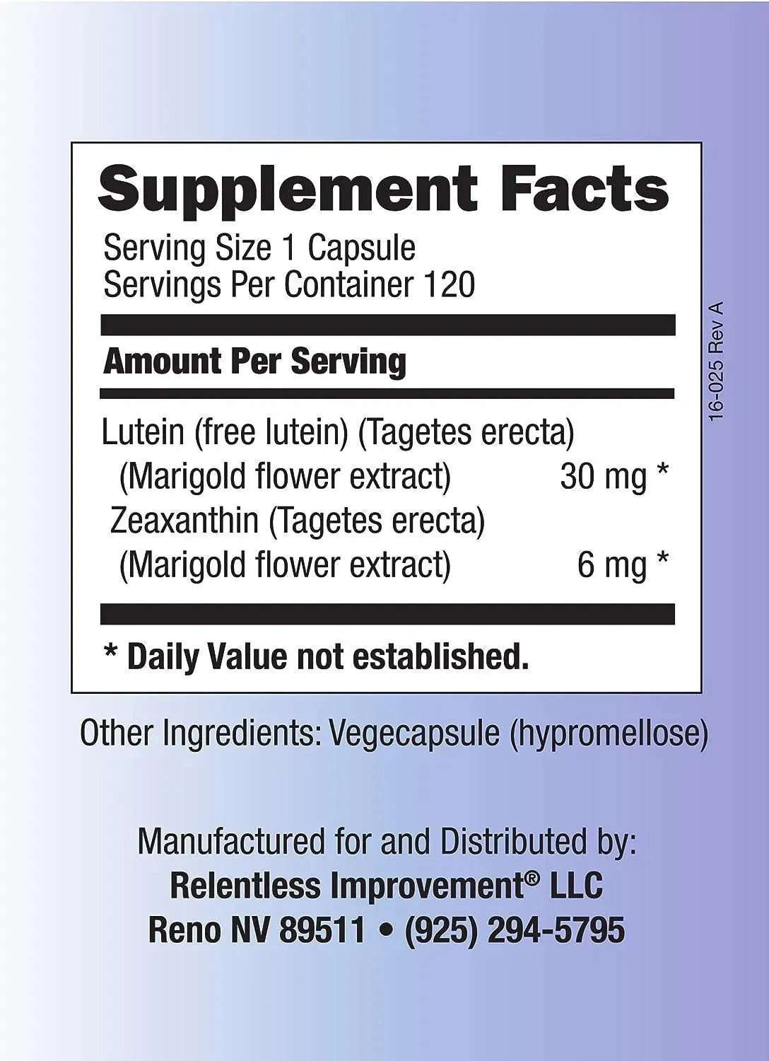 RELENTLESS IMPROVEMENT - Relentless Improvement Lutein Zeaxanthin 120 Capsulas - The Red Vitamin MX - Suplementos Alimenticios - {{ shop.shopifyCountryName }}
