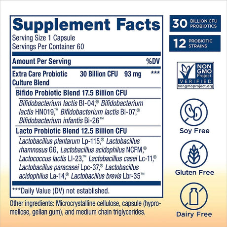 RENEWLIFE - Renew Life Extra Care Probiotic 60 Capsulas - The Red Vitamin MX - Suplementos Alimenticios - {{ shop.shopifyCountryName }}