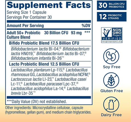 RENEWLIFE - Renew Life Probiotic Adult 50 Plus 30 Capsulas - The Red Vitamin MX - Suplementos Alimenticios - {{ shop.shopifyCountryName }}
