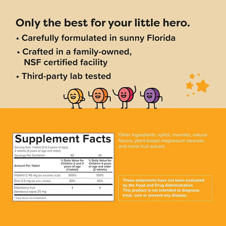 RENZO'S - Renzo's Invincible Vitamin C for Kids with Elderberry & Zinc 60 Tabletas - The Red Vitamin MX - Suplementos Alimenticios - {{ shop.shopifyCountryName }}