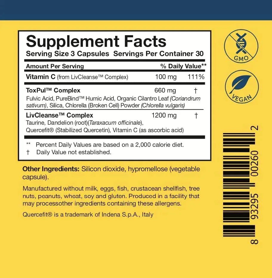 RESEARCHED NUTRITIONALS - Researched Nutritionals ToxinPul Binder & Detox Cleanse Support 90 Capsulas - The Red Vitamin MX - Suplementos Alimenticios - {{ shop.shopifyCountryName }}