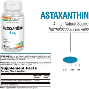 SOLARAY - Solaray Astaxanthin 4Mg. 60 Capsulas Blandas - The Red Vitamin MX - Suplementos Alimenticios - {{ shop.shopifyCountryName }}