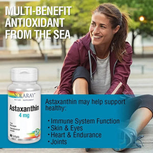 SOLARAY - Solaray Astaxanthin 4Mg. 60 Capsulas Blandas - The Red Vitamin MX - Suplementos Alimenticios - {{ shop.shopifyCountryName }}