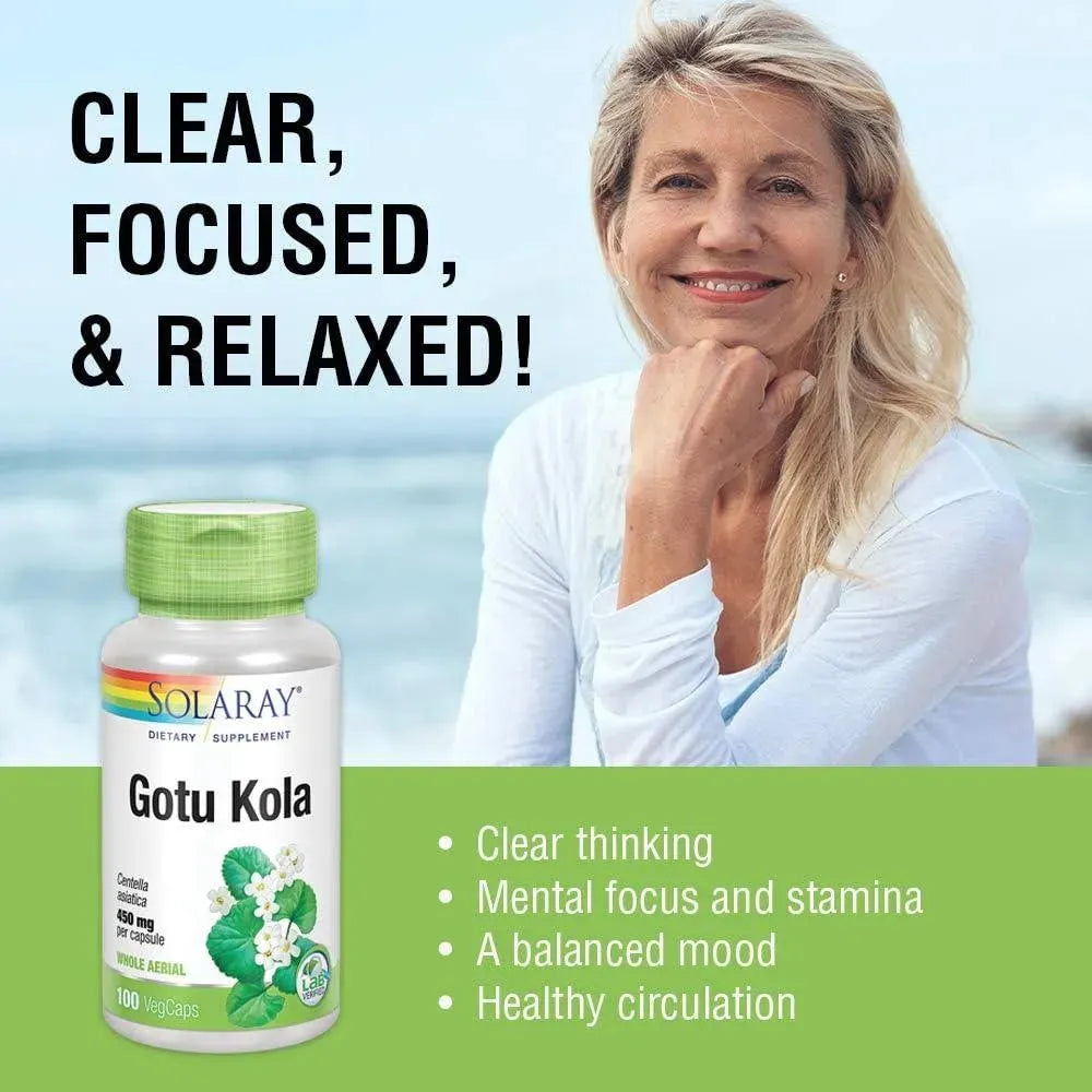 SOLARAY - SOLARAY Gotu Kola 450Mg. 100 Capsulas - The Red Vitamin MX - Suplementos Alimenticios - {{ shop.shopifyCountryName }}