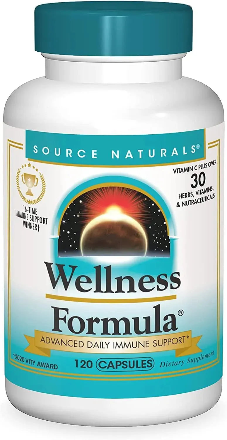 SOURCE NATURALS - Source Naturals Wellness Formula Bio-Aligned Vitamins & Herbal Defense for Immune System Support 120 Capsulas - The Red Vitamin MX - Suplementos Alimenticios - {{ shop.shopifyCountryName }}