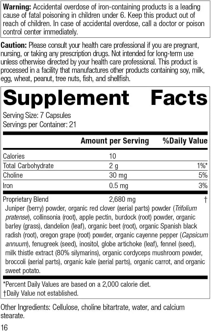 Standard Process SP Cleanse 150 Capsulas The Red Vitamin MX