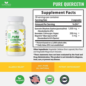 SUNDHED - Sundhed Natural Pure Quercetin with Bromelain & Bioperine 60 Capsulas - The Red Vitamin MX - Suplementos Alimenticios - {{ shop.shopifyCountryName }}