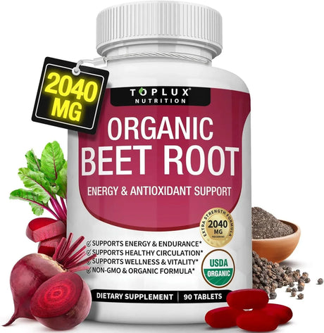 TOPLUX - Toplux Organic Beet Root Powder Tablets 90 Tabletas - The Red Vitamin MX - Suplementos Alimenticios - {{ shop.shopifyCountryName }}