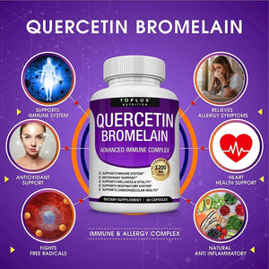 TOPLUX - Toplux Quercetin with Bromelain 1200Mg. 60 Capsulas - The Red Vitamin MX - Suplementos Alimenticios - {{ shop.shopifyCountryName }}