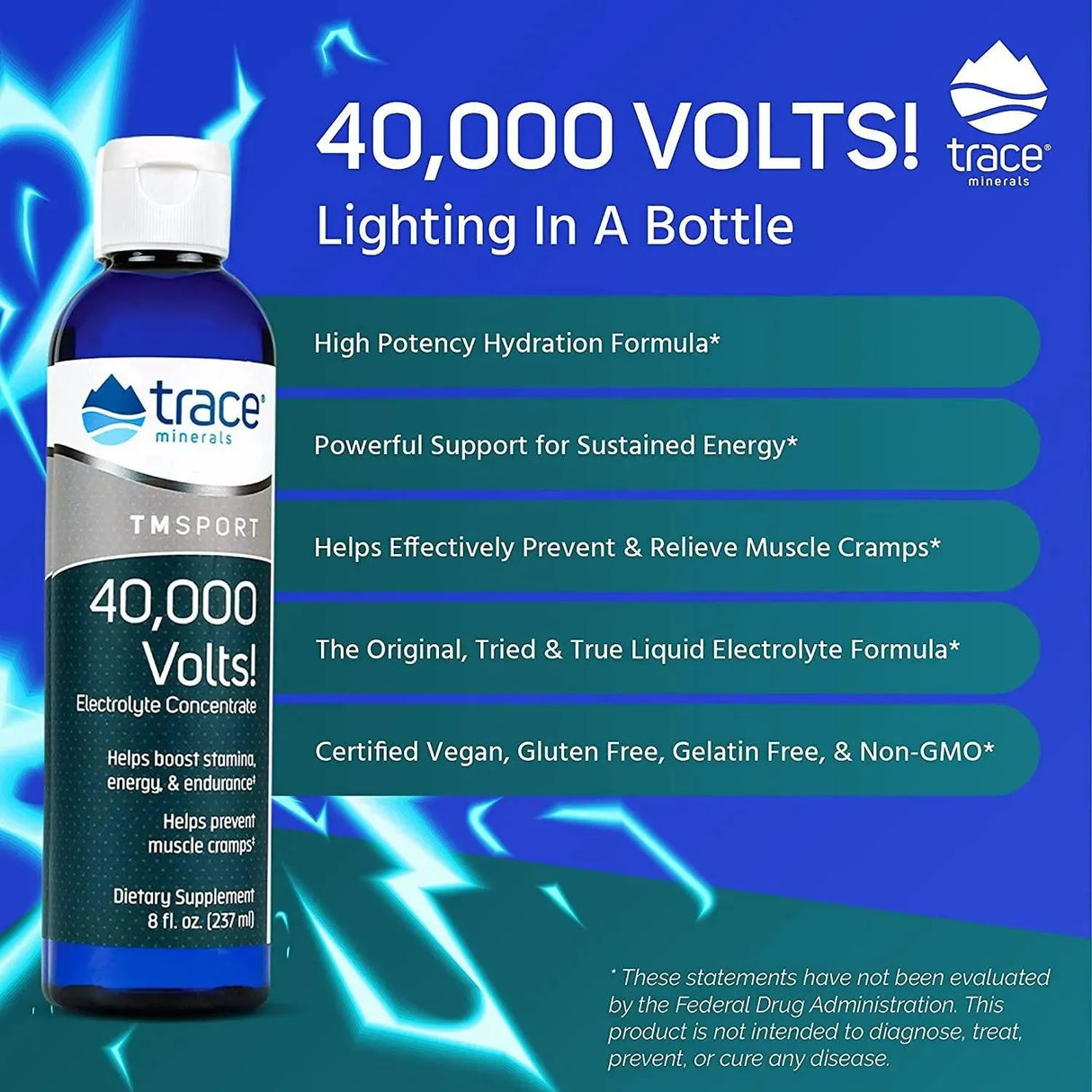 TRACE MINERALS - Trace Minerals 40,000 Volts Liquid Electrolyte Concentrace Drops 237Ml. - The Red Vitamin MX - Suplementos Alimenticios - {{ shop.shopifyCountryName }}