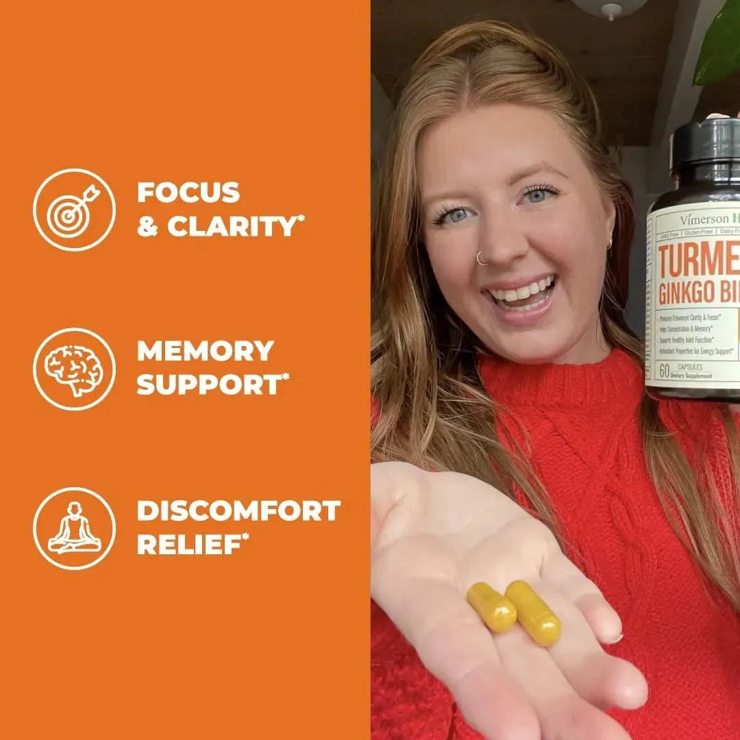 VIMERSON HEALTH - Vimerson Health Turmeric Curcumin & Ginkgo Biloba 60 Capsulas - The Red Vitamin MX - Suplementos Alimenticios - {{ shop.shopifyCountryName }}