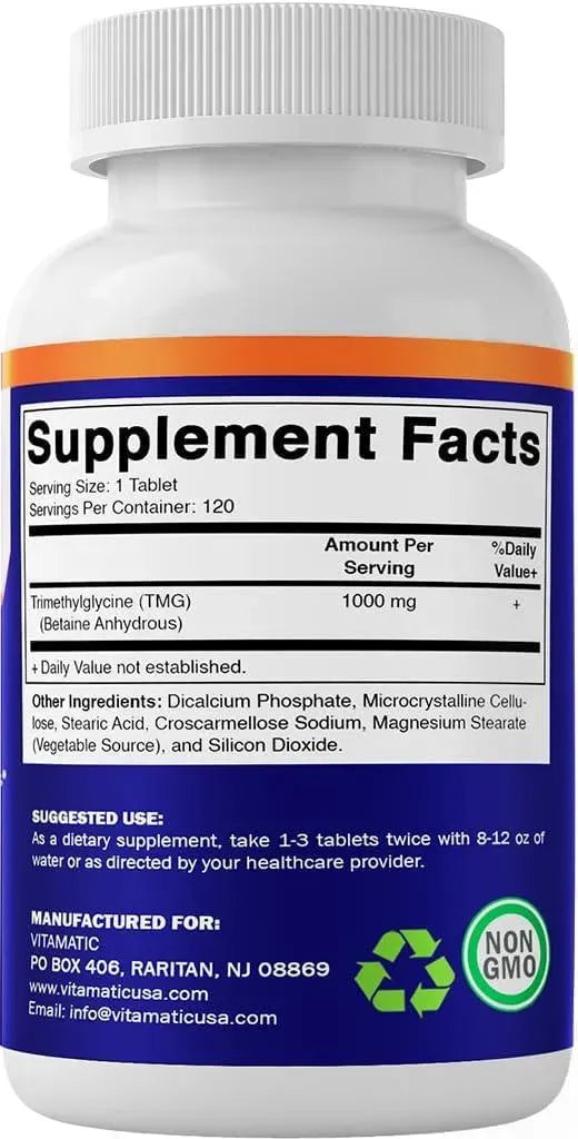 VITAMATIC - Vitamatic TMG 1000Mg. 120 Tabletas 3 Pack - The Red Vitamin MX - Suplementos Alimenticios - {{ shop.shopifyCountryName }}