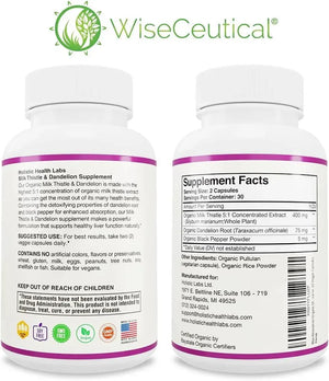 WISECEUTICAL - Wiseceutical Organic Milk Thistle Concentrated Extract 2000Mg. 60 Capsulas - The Red Vitamin MX - Suplementos Alimenticios - {{ shop.shopifyCountryName }}