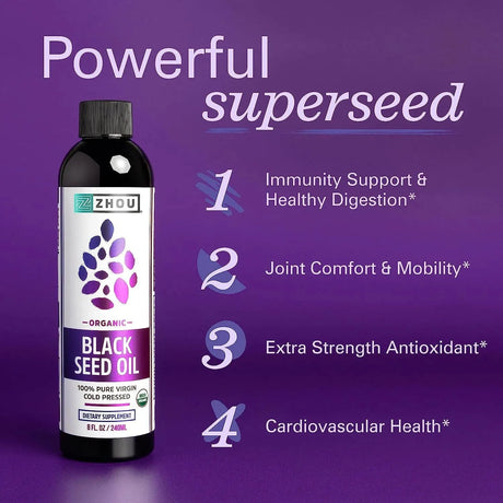 ZHOU - Zhou Organic Black Seed Oil Cold Pressed 240Ml. - The Red Vitamin MX - Suplementos Alimenticios - {{ shop.shopifyCountryName }}