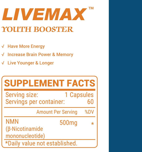 LIVEMAX NMN 500Mg. 60 Capsulas - The Red Vitamin