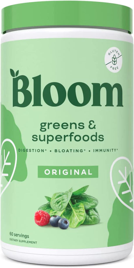 Bloom Nutrition Green Superfood | Super Greens Powder Juice & Smoothie Mix 60 Servicios