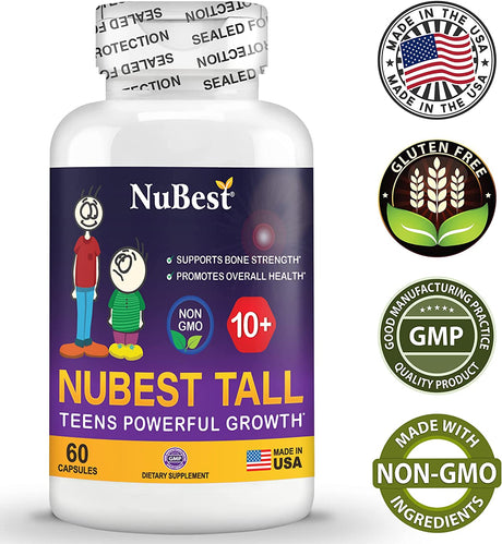 NuBest Tall 10+ Height Growth Advanced Bone Strength Formula 60 Capsulas