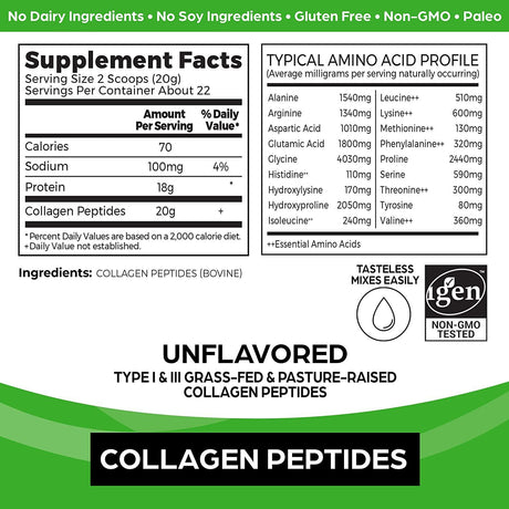 Orgain Grass Fed Hydrolyzed Collagen Peptides Protein Powder 1LB. - The Red Vitamin MX