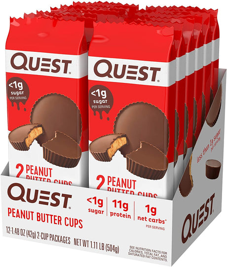 Quest Nutrition High Protein Low Carb Keto Friendly Peanut Butter Cups 12 Piezas 17.76Oz.