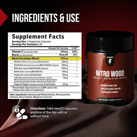 InnoSupps Nitro Wood 60 Capsulas - The Red Vitamin
