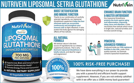 Nutrivein Liposomal Glutathione 700Mg. 60 Capsulas