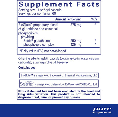 Pure Encapsulations Liposomal Glutathione 60 Capsulas Blandas