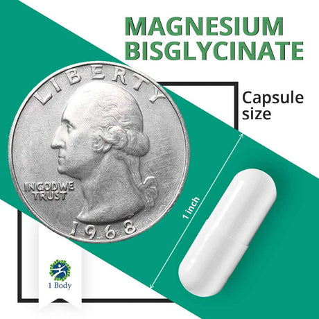 1 Body Magnesium Bisglycinate Chelate 120 Mini Capsulas