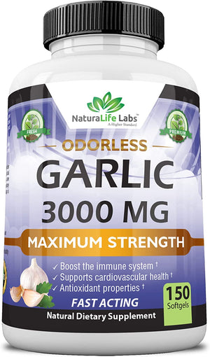 NaturaLife Labs Odorless Garlic 3000Mg. 150 Capsulas Blandas