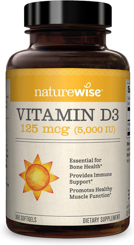 NatureWise Vitamin D3 5,000IU 360 Capsulas Blandas Suministro De 1 Año - The Red Vitamin MX
