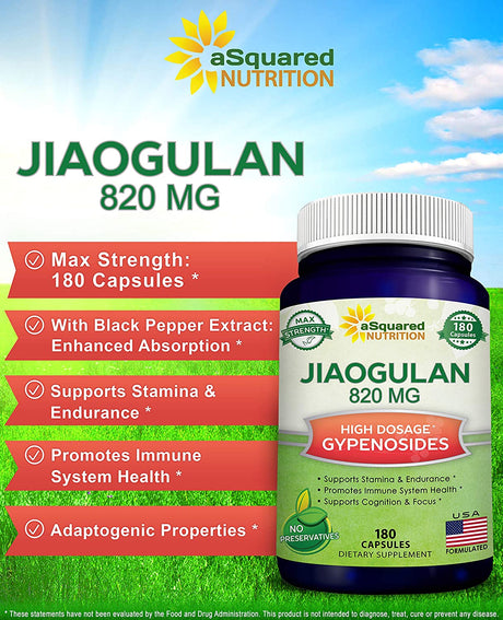 aSquared Nutrition Jiaogulan  820Mg. 180 Capsulas