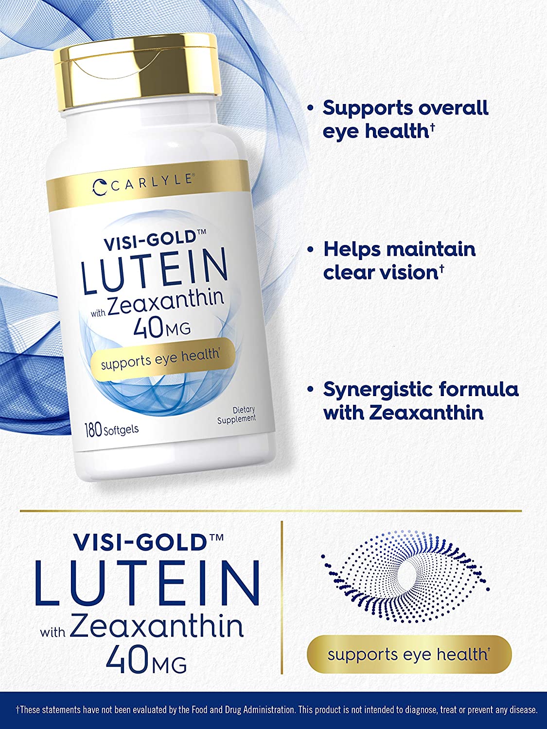 Carlyle Visi-Gold Lutein and Zeaxanthin 40Mg. 180 Capsulas