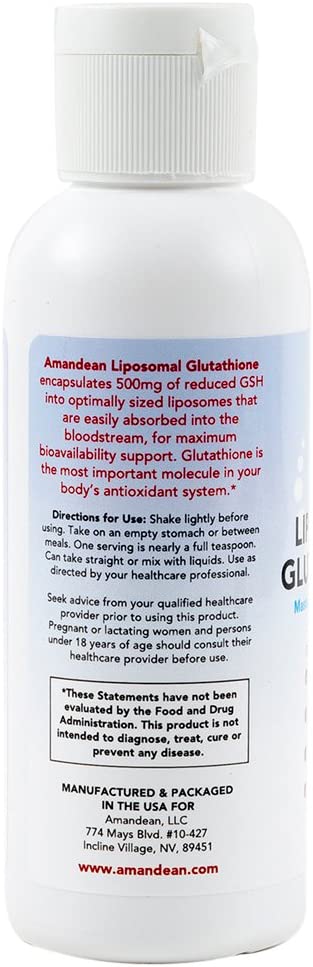 Amandean Liposomal Glutathione 500Mg. 120Ml.