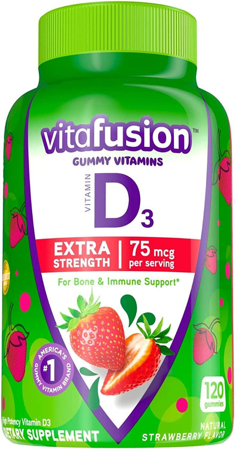 Vitafusion Extra Strength Vitamin D3 Gummy Vitamin 120 Gomitas - The Red Vitamin MX