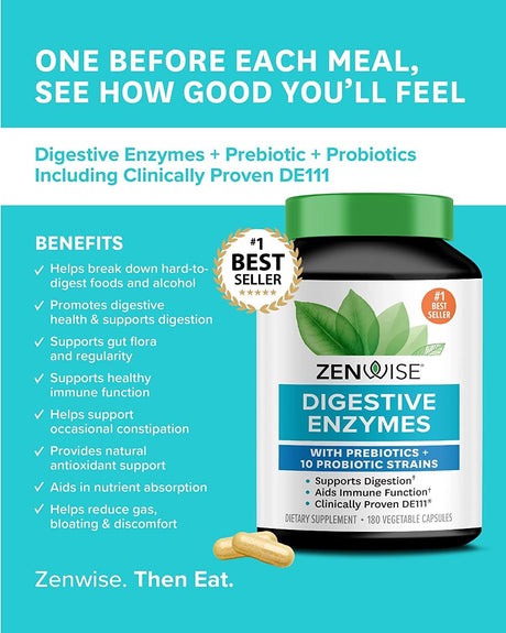 Zenwise Probiotic Digestive Multi Enzymes 180 Capsulas - The Red Vitamin MX