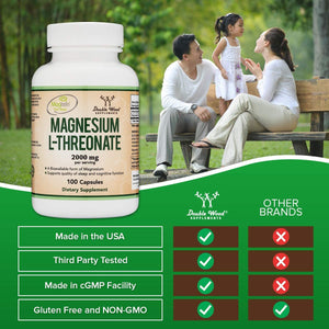 Double Wood Supplements Magnesium L Threonate 2000Mg. 100 Capsulas