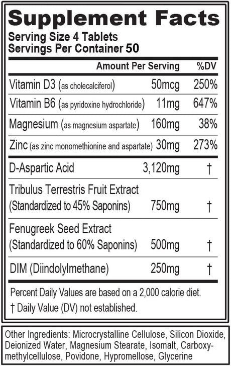 Evlution Nutrition Testosterone Booster EVL Test 200 Tabletas