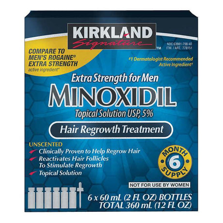Kirkland Minoxidil 5% Topical Solution Extra Strength Hair Regrowth Suministro 6 Meses - The Red Vitamin