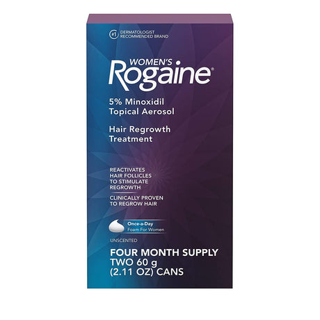 Women's Rogaine 5% Minoxidil Foam  Suministro 4 Meses - The Red Vitamin