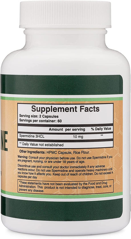 Double Wood Supplements Spermidine Supplement 10Mg. 120 Capsulas