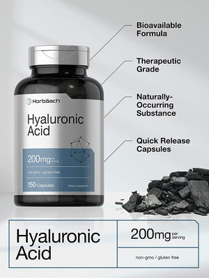 Horbaach Hyaluronic Acid 200Mg. 150 Capsulas