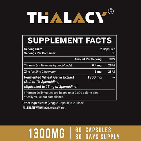 Thalacy Spermidine Wheat Germ Extract 13Mg. 60 Capsulas