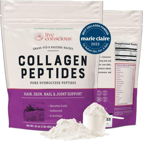 Live Conscious Collagen Peptides Powder 16Oz. - The Red Vitamin MX