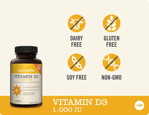 Naturewise Vitamin D3 1,000IU 360 Capsulas Blandas