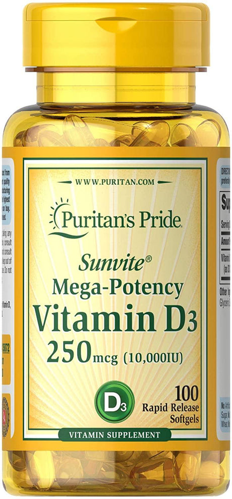 Puritan´s Pride Vitamin D3 10,000 IU 100 Capsulas - The Red Vitamin