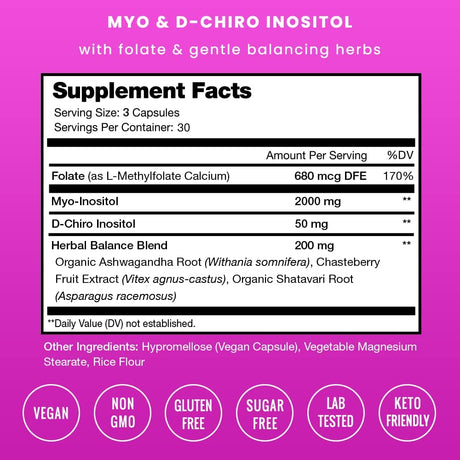 Nutra Champs Myo-Inositol & D-Chiro Inositol 90 Capsulas