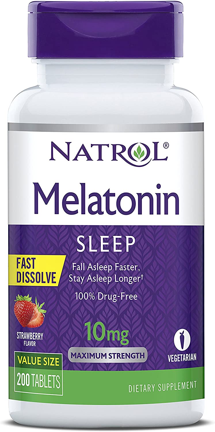 Natrol Melatonin Extra Strength Fast Dissolve 10Mg. Strawberry 200 Tabletas