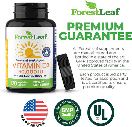 Forest Leaf Vitamin D3 50,000IU 120 Capsulas