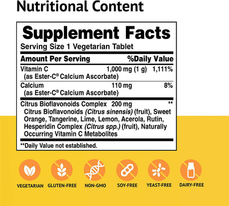 American Health Ester-C with Citrus Bioflavonoids 1000Mg. 90 Capsulas