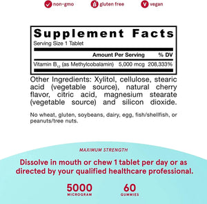 JARROW FORMULAS - Jarrow Formulas Methylcobalamin Methyl B12 5000Mcg. 60 Pastillas Chupables - The Red Vitamin MX - Suplementos Alimenticios - {{ shop.shopifyCountryName }}