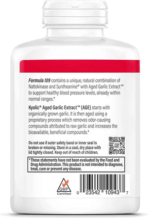 KYOLIC - Kyolic Aged Garlic Extract Formula 109, Blood Pressure Health 240 Capsulas - The Red Vitamin MX - Suplementos Alimenticios - {{ shop.shopifyCountryName }}